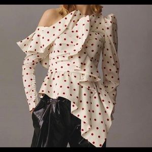 Self portrait polka frill top NWT never worn